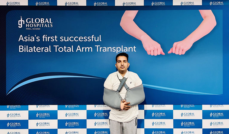 Prema Ram gets total bilateral arm transplant by Dr.Nilesh-Sathbhai