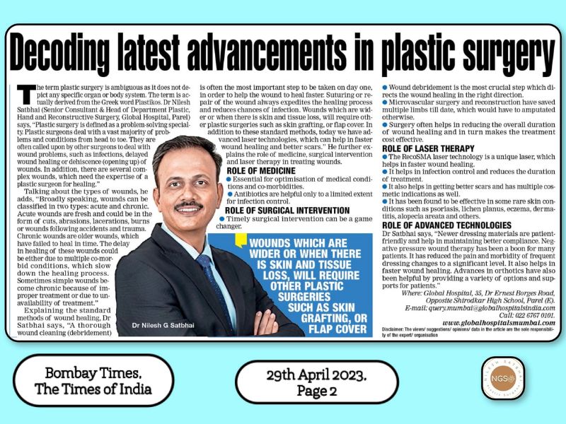  News Paper Clipping about advancements in plastic surgery